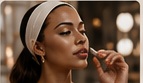 Artist preparing skin before makeup application.