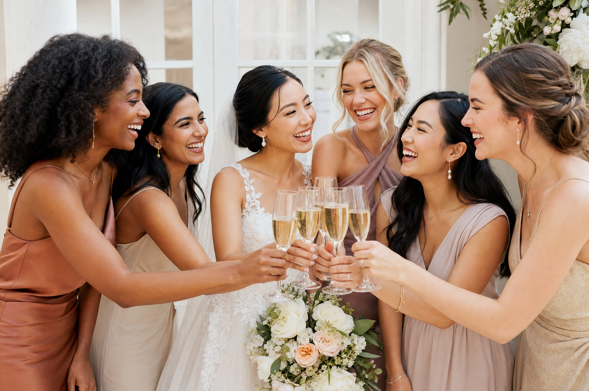 Bride profile with veil