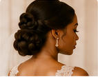 Bridal hair styled with veil