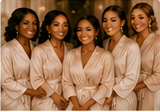 Bridal party in matching robes