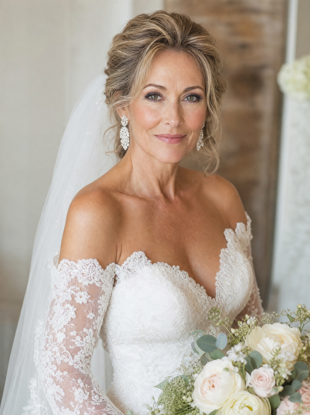 Madison Taylor smiling under her veil