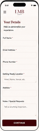 Mobile booking step four: your details