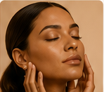 Glowing skincare-focused beauty portrait